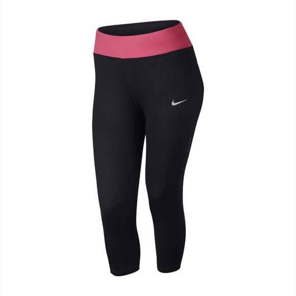 Nike Capri Pants XS Pink / Black 0315 - Picture 1 of 8